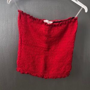 Red Slightly Cropped Tube Top